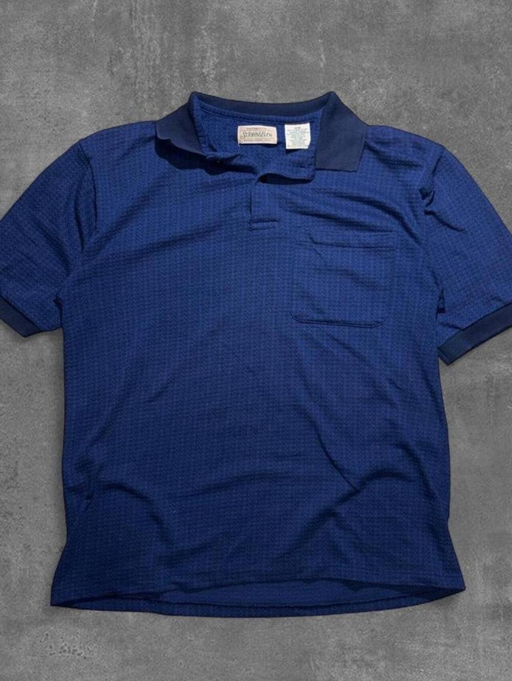 Vintage 90s St Johns Bay Textured Polo Shirt Mens Medium Made in USA